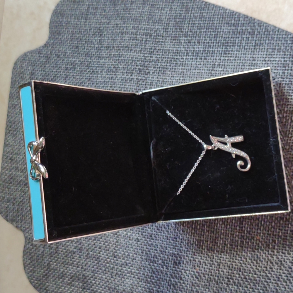 .925 Silver A Pendant w/20" chain NIB